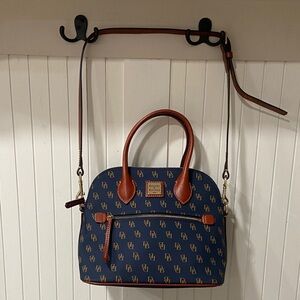 Dooney & Bourke Navy and Tan Satchel